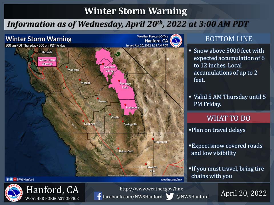 Weather Service Reports a Winter Storm Warning is Now in Effect for the