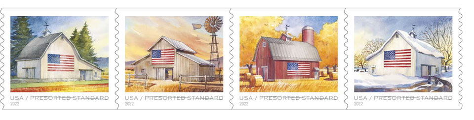 usps postal service releases flags on barns stamps 1