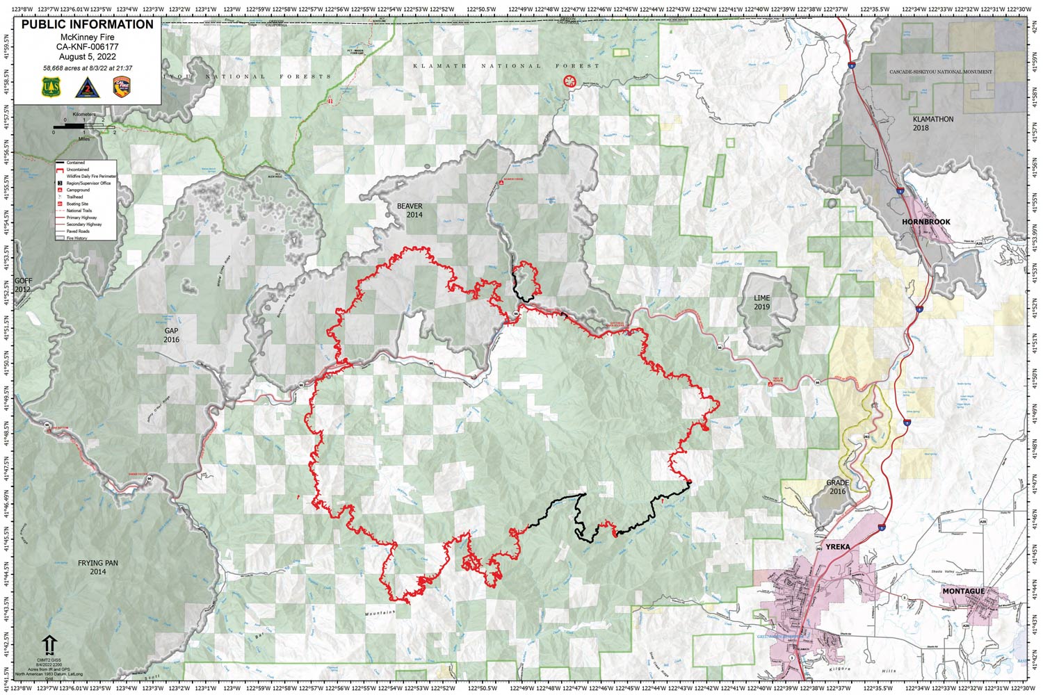 McKinney Fire in Siskiyou County Public Information and Infrared Maps