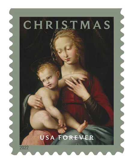 usps virgin and child painting adorns new forever stamp 1