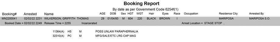 mariposa county booking report for february 2 2022