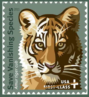 vanishing species stamp tiger