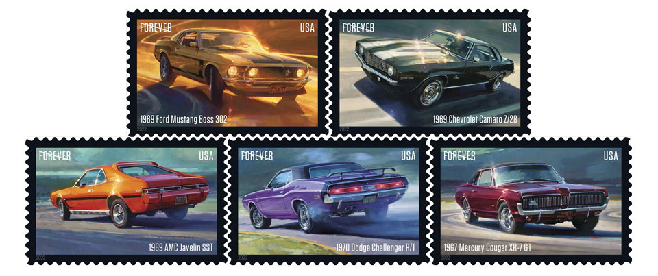 usps pony cars power onto stamps 1