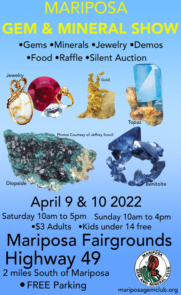 Annual Mariposa Gem and Mineral Show Set for April 9 & 10, 2022