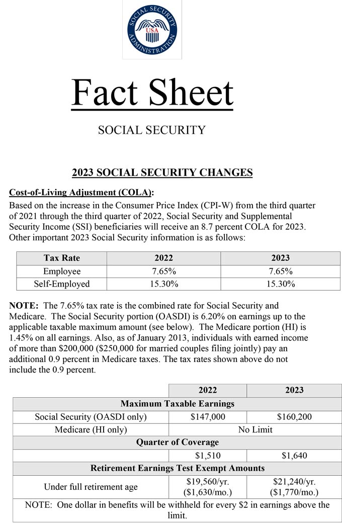 Social Security COLA 2023 Caridad