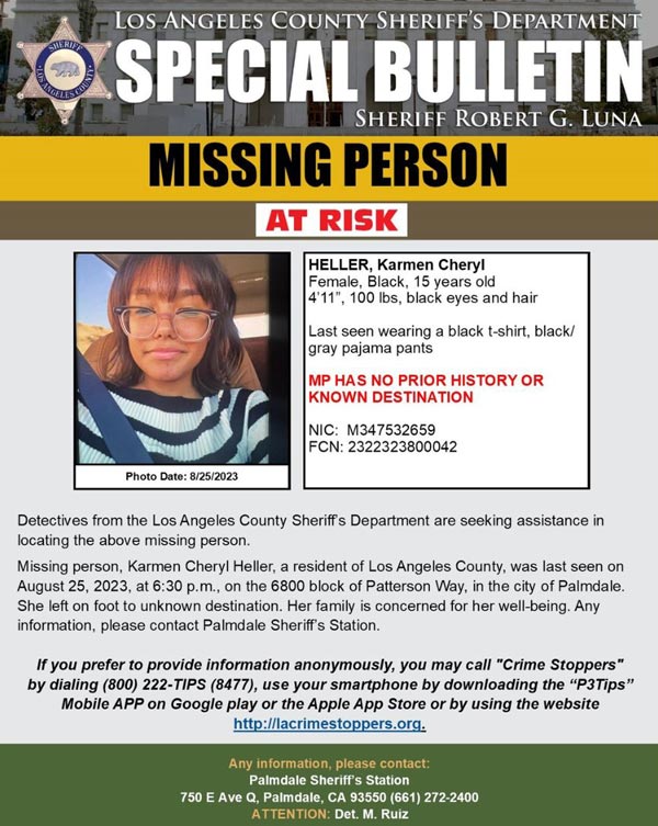 LASD missing Cheryl