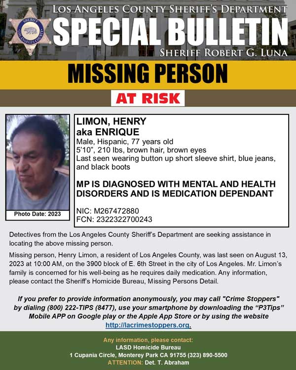 LASD missing Limon