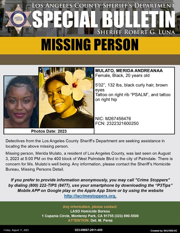 LASD missing Mulato