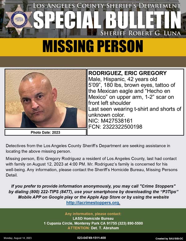 LASD missing Rodriguez