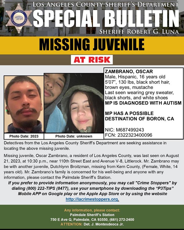 LASD missing Zambrano