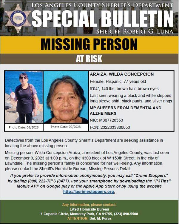 LASD missing Araiza