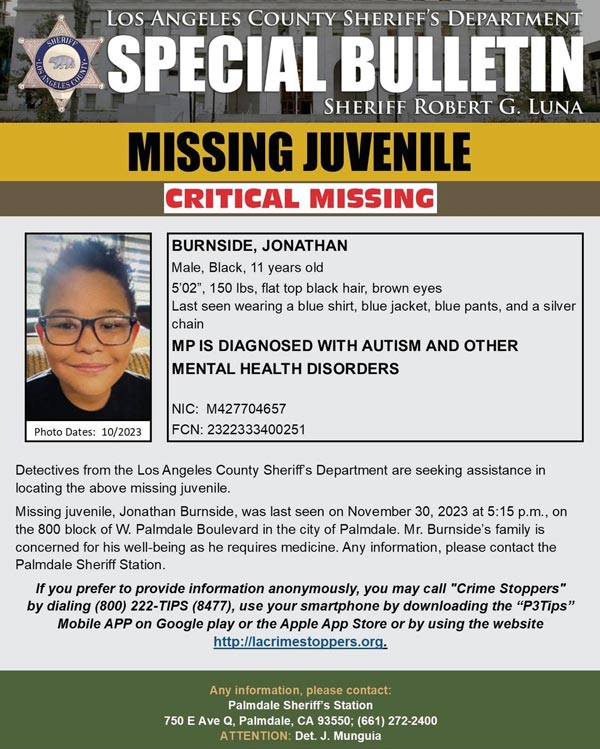 LASD missing Burnside