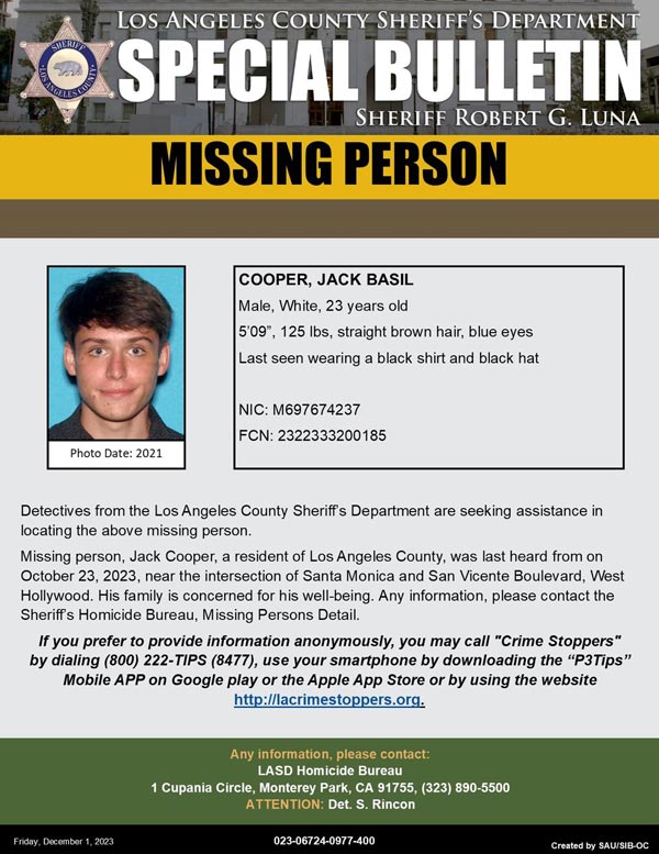 LASD missing Cooper