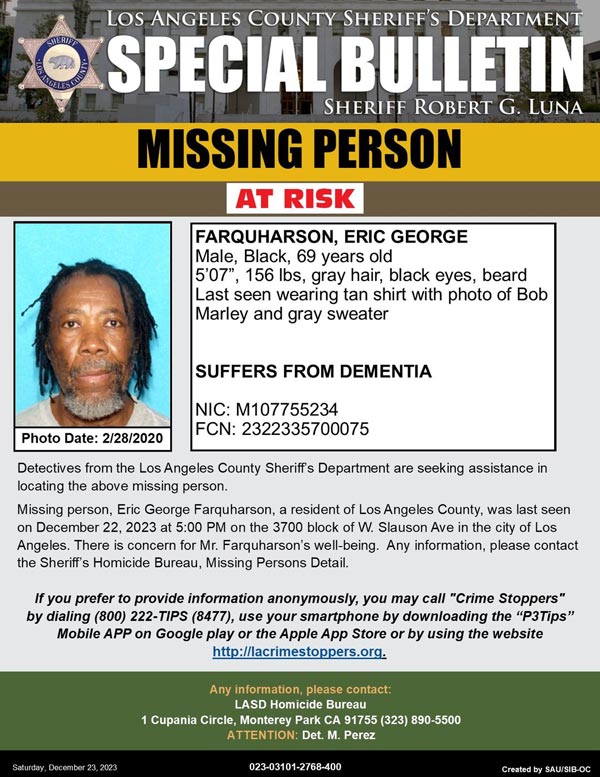 LASD missing Farquharson