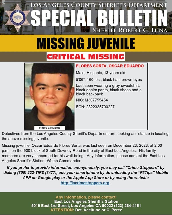 LASD missing Flores