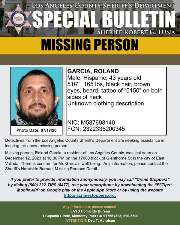 LASD missing Garcia