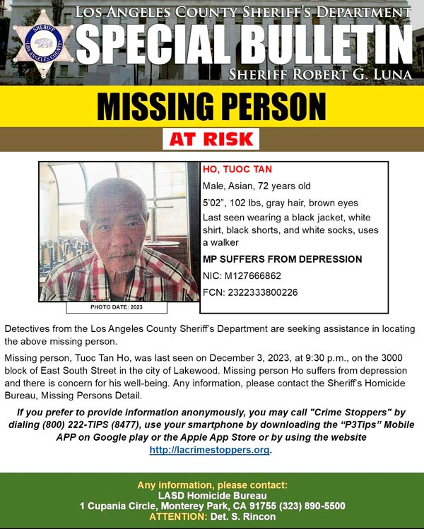 LASD missing Ho