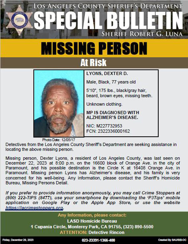 LASD missing Lyons