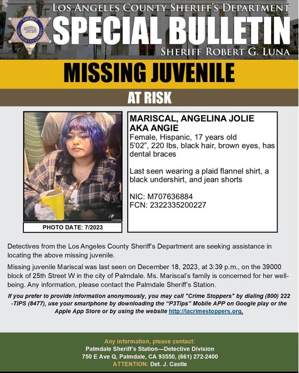 LASD missing Mariscal