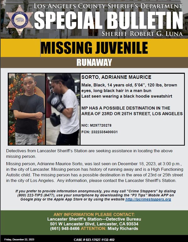 LASD missing Sorto 2