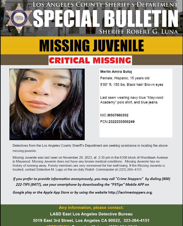 LASD missing Sutuj