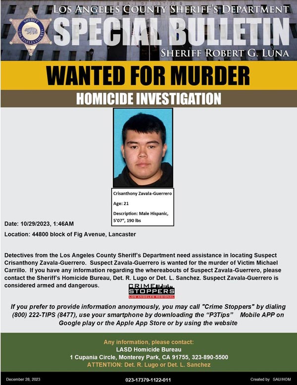 LASD murder Zavala Guerrero