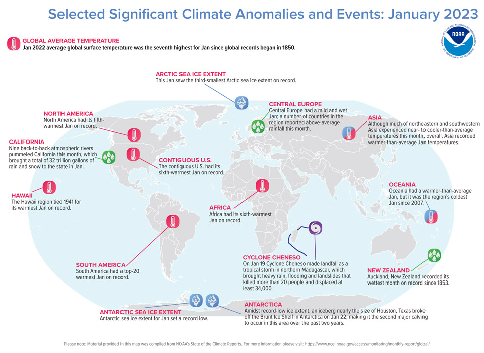 NOAA Announces Earth Had Its 7th-Warmest January On Record - Global Sea