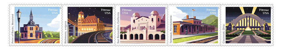 usps new railroad station stamps honor the spirit of train travel 1