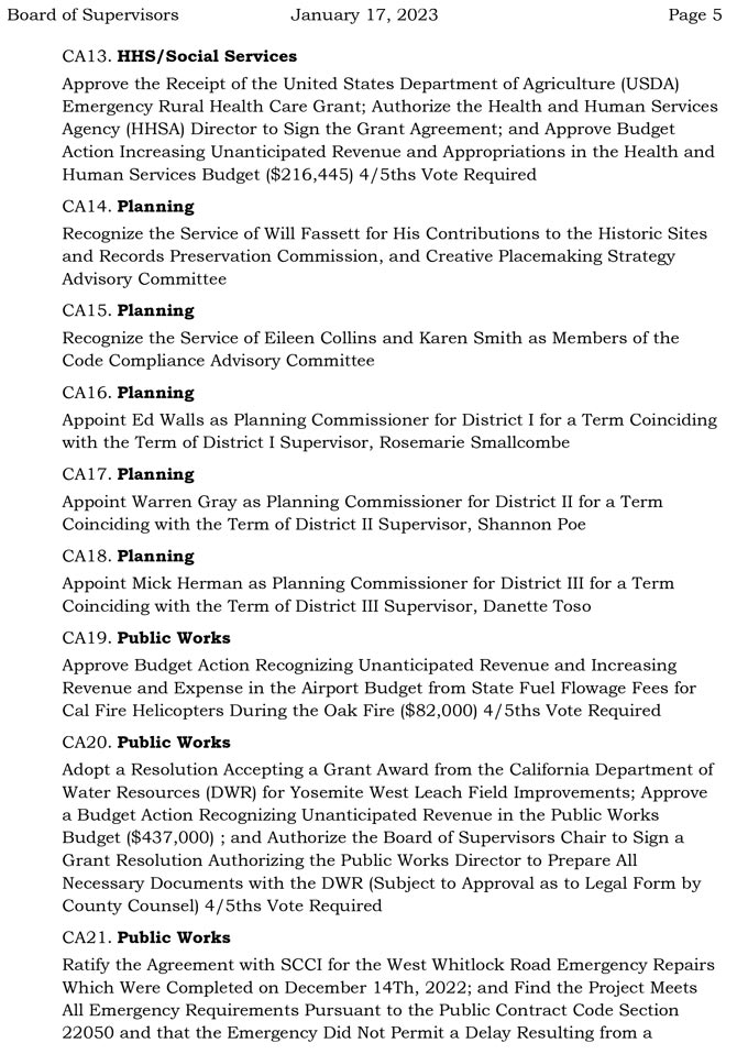 2023 01 17 Board of Supervisors Public Agenda 5