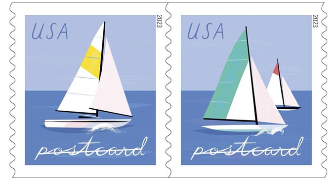 usps postal service issues sailboat postcard stamps 1