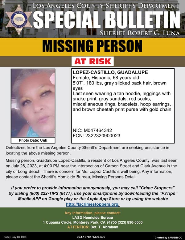 LASD missing Castillo