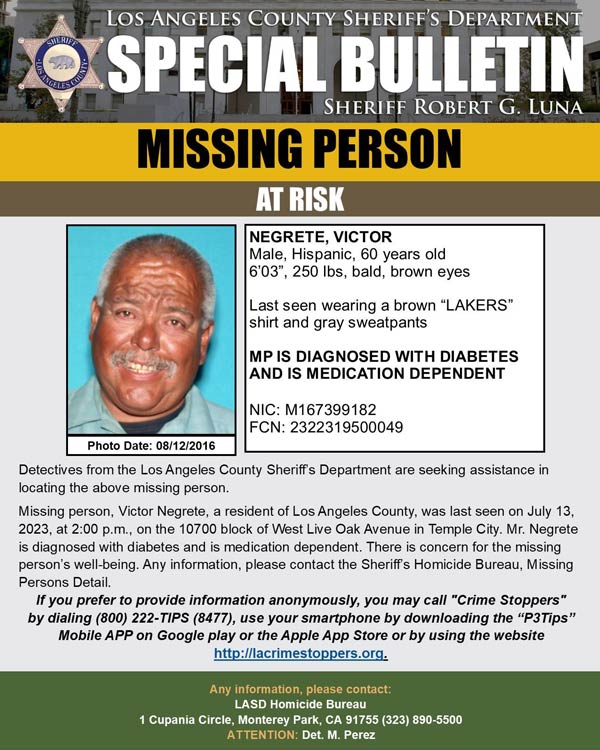 LASD missing Negrete