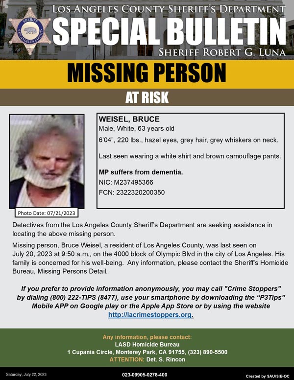 LASD missing Weisel