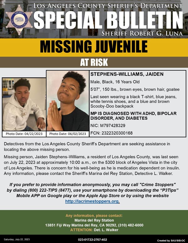 LASD missing Williams