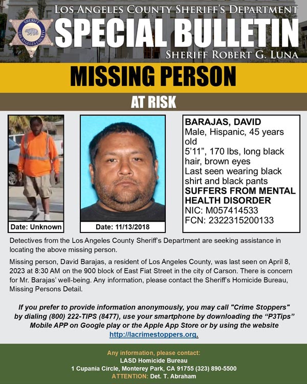 LASD missing Barajas