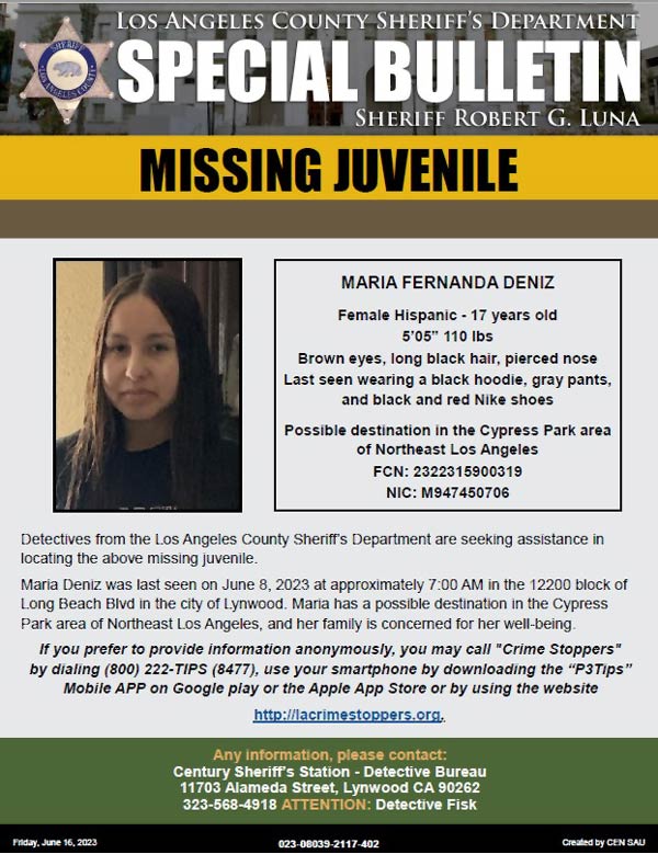 LASD missing Deniz