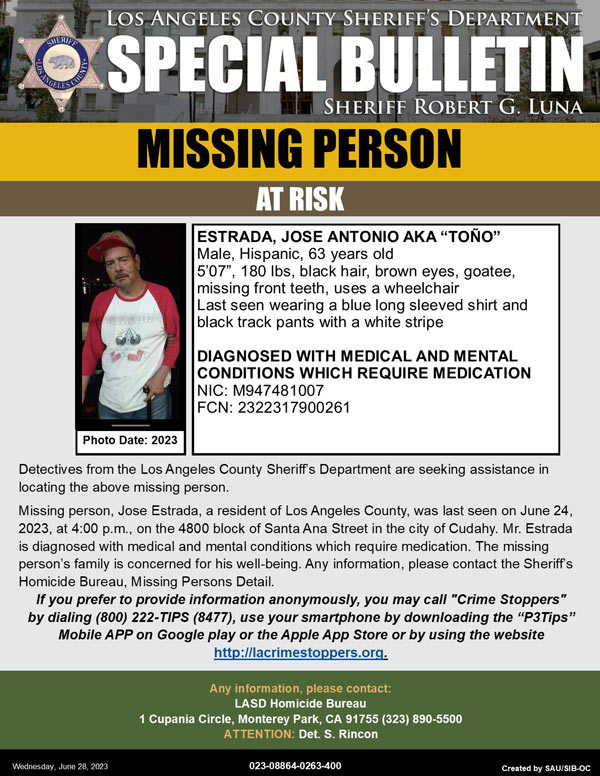 LASD missing Estrada