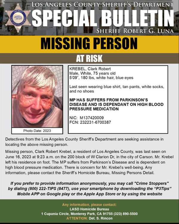 LASD missing Krebel