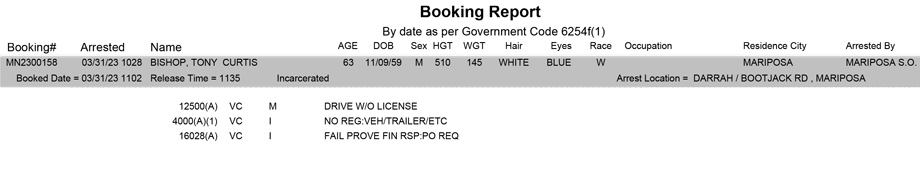 mariposa county booking report for march 31 2023