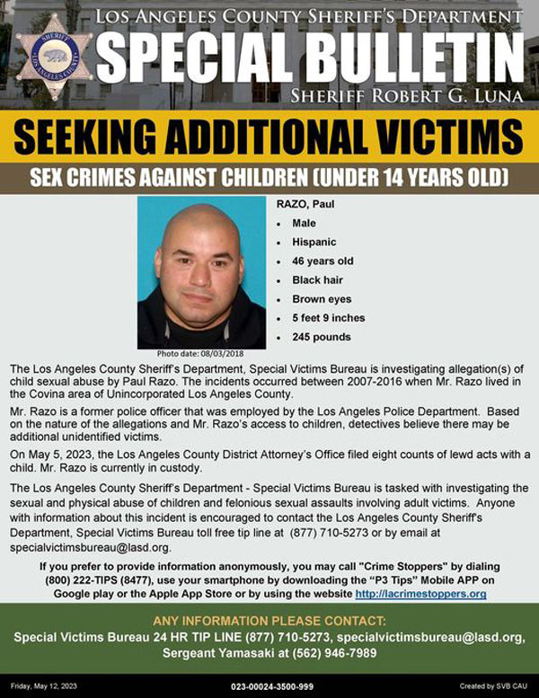 LASD Razo child sex