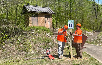 usda reserved parking sign installation