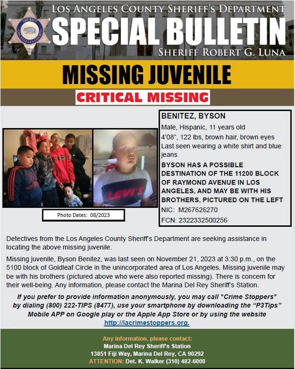 LASD missing Benitez