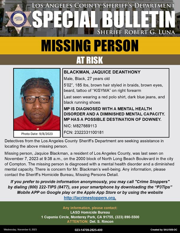 LASD missing Blackman