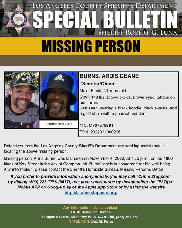 LASD missing Burns