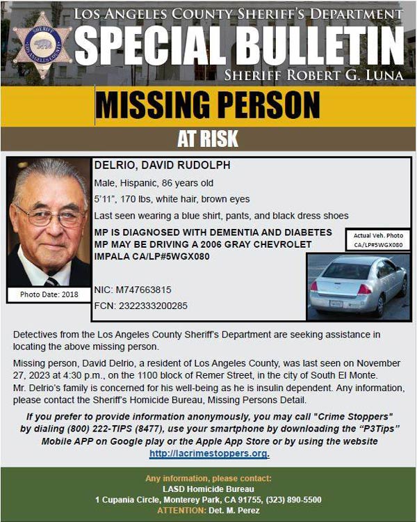 LASD missing Delrio