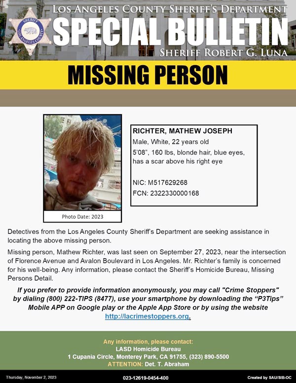 LASD missing Richter