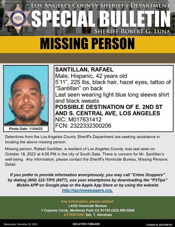 LASD missing Santillan