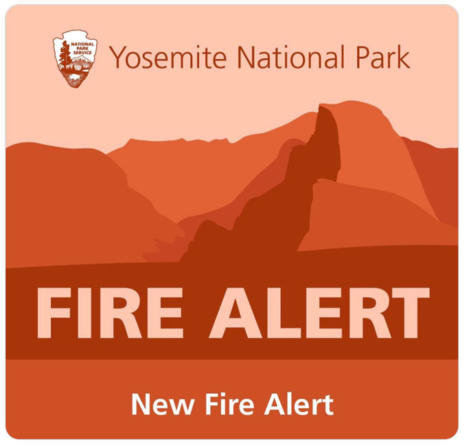 yosemite national park fire alert graphic
