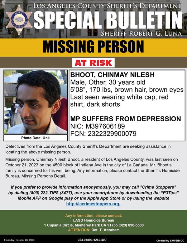 LASD missing Bhoot