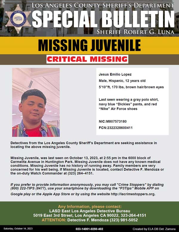 LASD missing Lopez